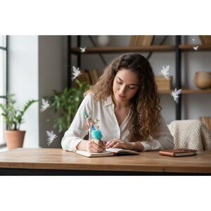 Whimsical Fairy-Themed Writing Pen With Furry Grip & Decorative Beads Perfect Fo